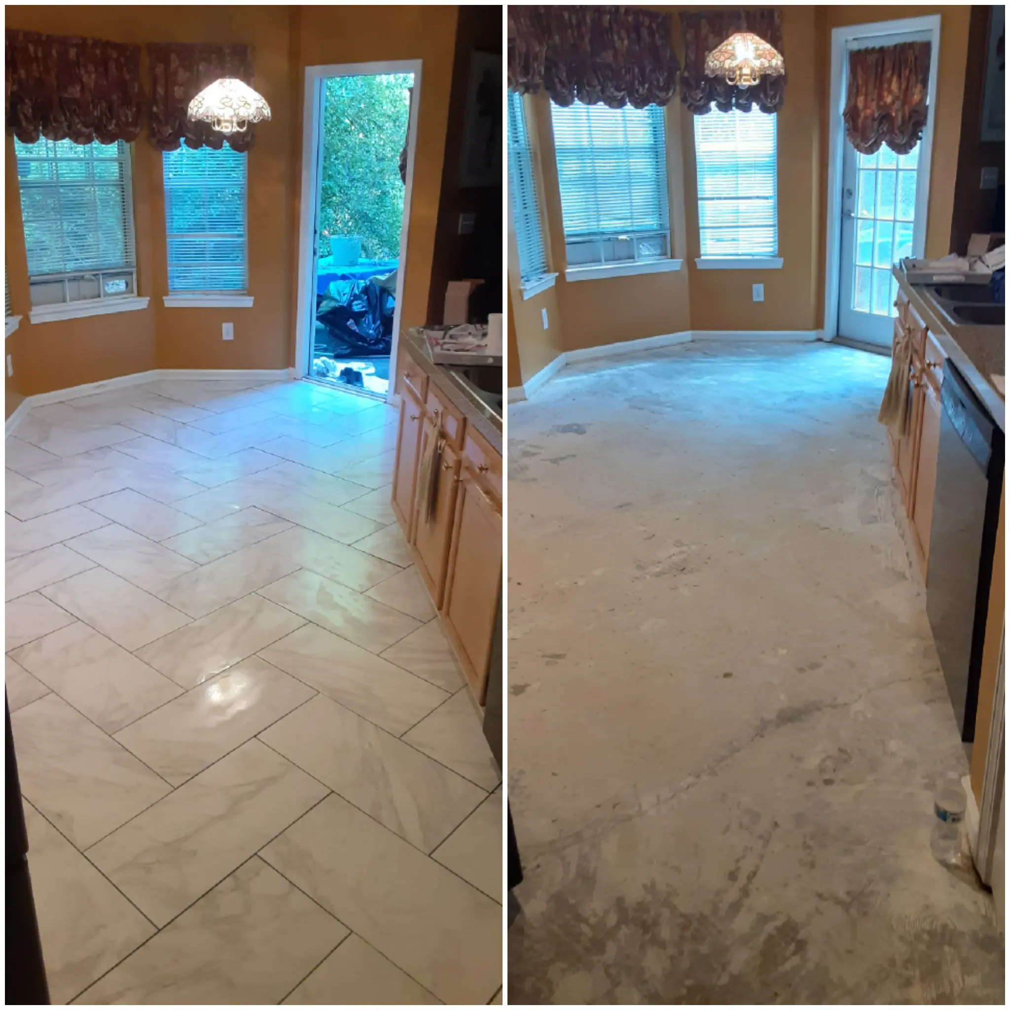 Kitchen Herringbone Floor
